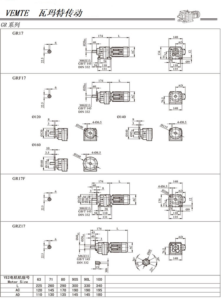 R17減速機(jī)圖紙，R00系列齒輪減速器尺寸圖